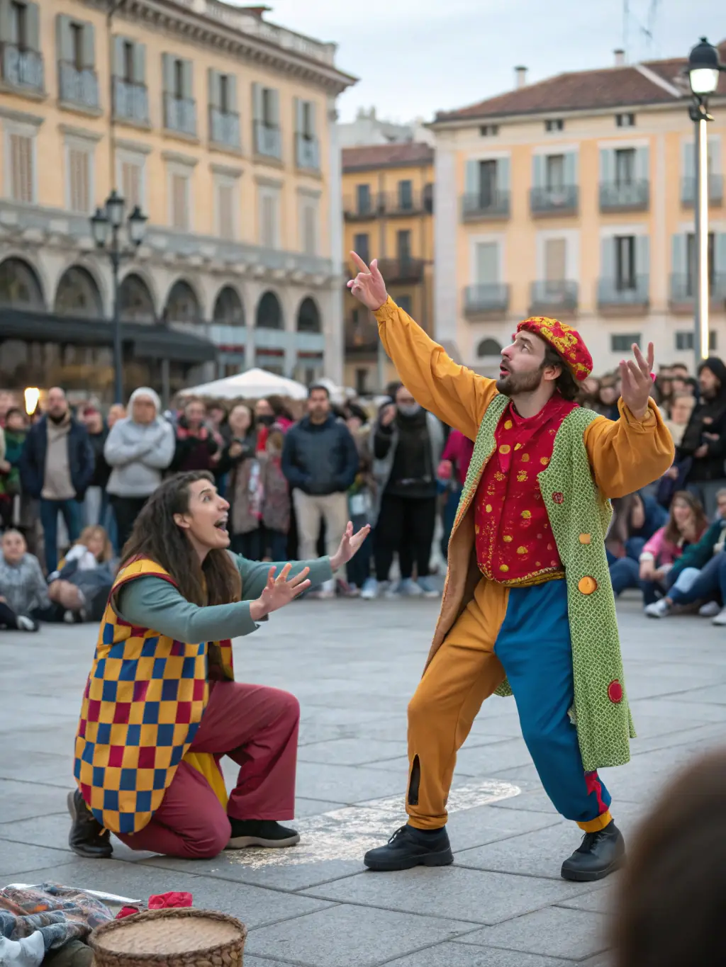 A captivating image of a theatrical performance in a public park, illustrating the organization's dedication to accessible cultural events and artistic dynamism.